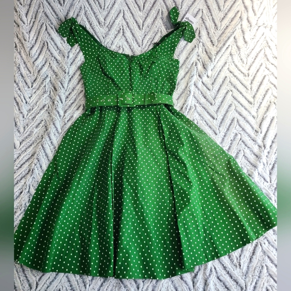 Unique Vintage Poka-dot Swing Dress